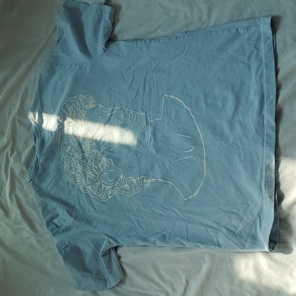H&M Renaissance Aesthetic Statue Michelangelo | Baby Blue & White| T-Shirt - Picture 8 of 9